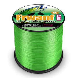 Frwanf Fluorescent Green Braided Fishing Line Color Never Fade 100M-2000M 6-300LB Super Strong PE Fishing Line Abrasion Resistant Fishing Wire Zero Stretch