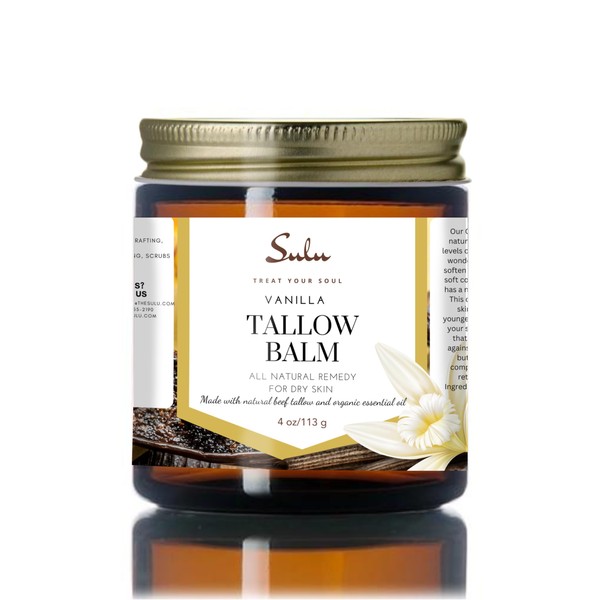 SULU ORGANICS Natural Whipped Tallow Balm for Face and Body,