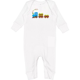 inktastic Colorful Toy Train Baby Romper Coveralls 18 Months White 197b8
