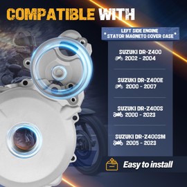 ATVMaster Left Side Engine Stator Magneto Cover Case w/Gask Compatible with Suzuki DRZ400 E S SM 2002-2020 11483-29F00 11351-29F60