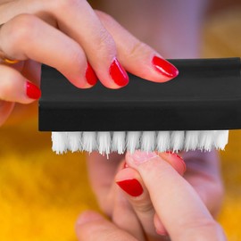 2 pcs Hand Nail Brush for Cleaning Fingernails, Unisex Plastic Hand Wash Brushes Nail Clean Nail Finger Tip Scrubbing Brushes for Cleaning Nails/Toes Nails/Clothes/Shoes/Wall(COLOUR:Black+White)