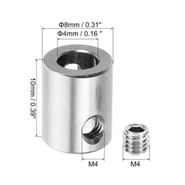 PATIKIL 4mm Hole Wire Rope Clips Set, 12 Set 304 Stainless Steel Double Holes Lock Cable Clamps Clip with M4 Hexagon Screws Spanner for Cable Fitting, Silver 8x10mm