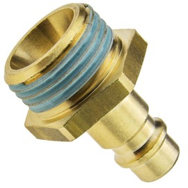 Rectus Compressed Air Coupling Plug Nipple Quick Coupling RQS Connector Made of Brass NW 7.2 mm (1/2 Inch, Male with Male Thread)