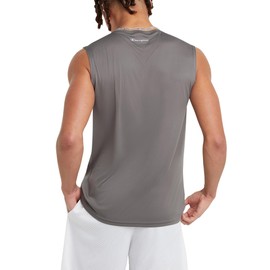 Champion Men's Athletic Muscle T-Shirt, Standard Fit, Moisture Wicking, Anti Odor, Available in Regular and Big & Tall, Stone Gray, Small