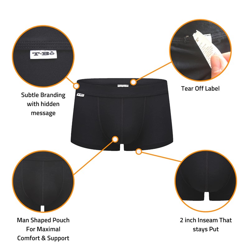 TBô Men's Trunk 3-Pack - La Ropa Interior de bambú