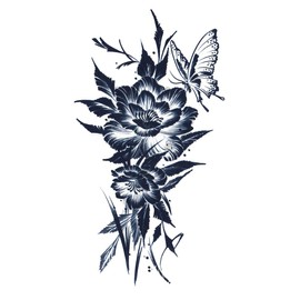 Jugua Tattoo Tattoo Stickers, 2 Weeks Disappearing Henna Tattoo Real Flower Higan India (gz863)
