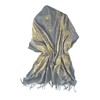 Urban CoCo Women's Embroidered Oversize Tassel Shawl Scarf (#3-Grey)