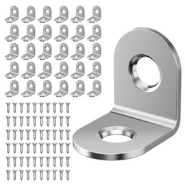 MARICATO Pack of 30 Stainless Steel Angle Connectors, 20 x 20 mm, 90 Degree Metal Angle with 60 Screws, Rustproof Angle Connectors, L Brackets for Furniture, Shelves, Tables & Chairs - Easy Assembly