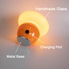 HEQET Battery Operated Mushroom Lamp,Cute Glasss Mushroom Table Lamp Aesthetic,for