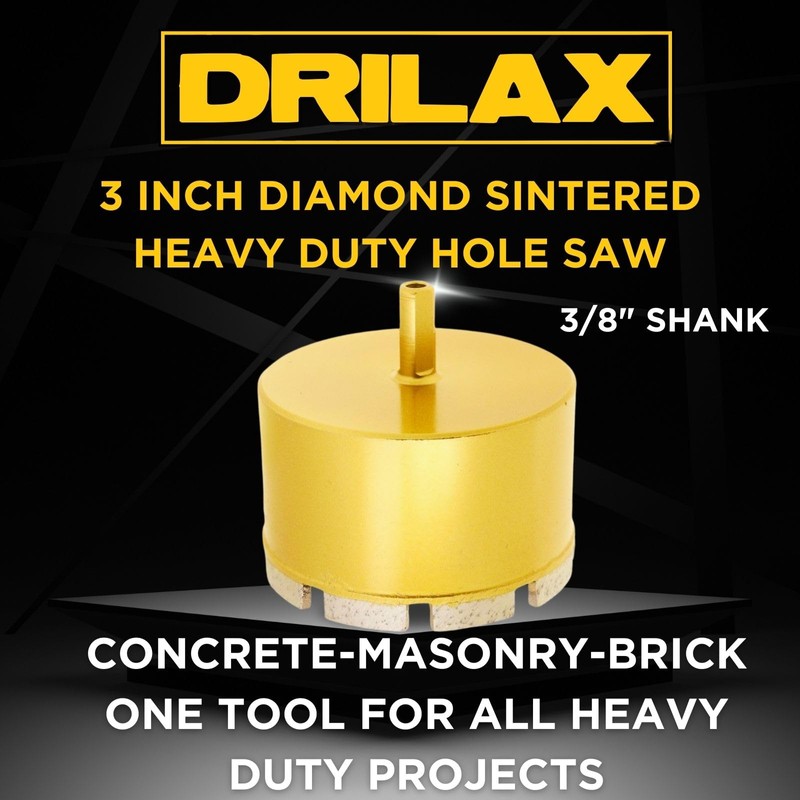 Drilax 3" Heavy Duty Masonry Diamond Hole Saw | Precision