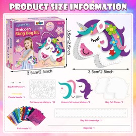 TECHEEL Children's Unicorn Sewing Kit for Children Sewing Fun for Children Felt Sewing Kits Sewing Children's Sewing Kit DIY Art Craft Creative Craft Set for Children from 4 5 6 Years Children's