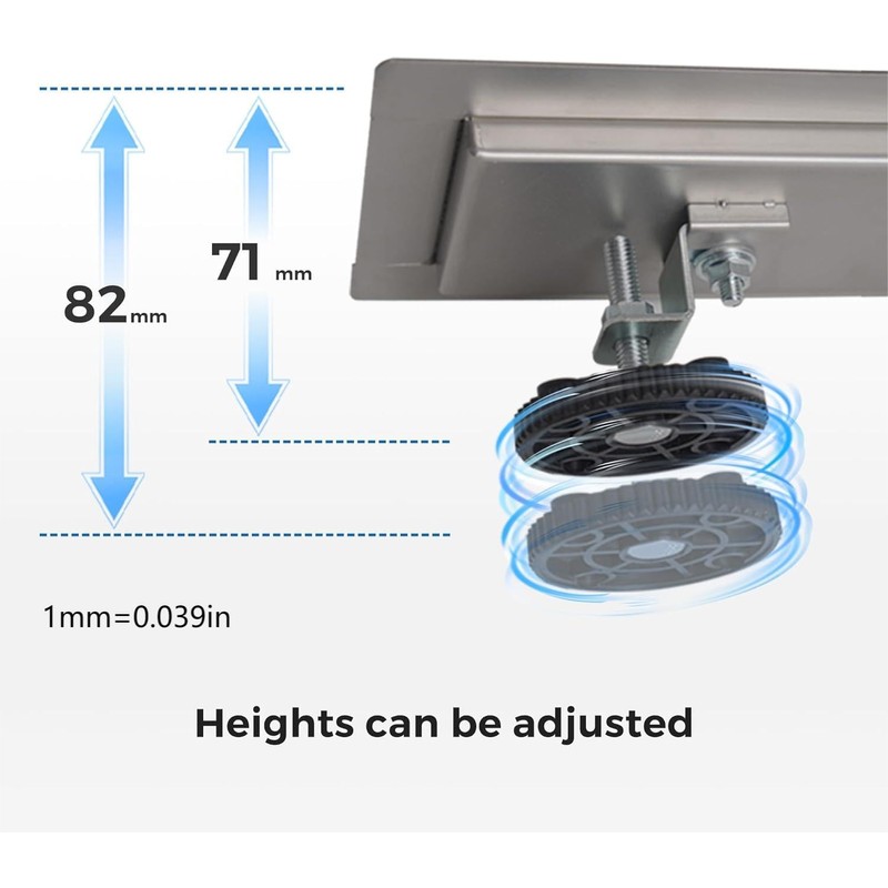 VANCOCO Linear Shower Drain 24 Inch, Brushed 304 Stainless Steel