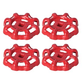 KOVOSCH Set of 4 7 x 7 mm Red Valve Handwheel Tap Handle Valve Ball Valve Shut-off Valve Replacement Hand Wheel Round Wheel Handle Replacement Wheel Handle Valve Handle Tap Water Pipe