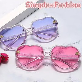 Heart Sunglasses Kids Girls - Boys Childrens Love Heart Shaped Sunglasses Trendy Cute for Age 3-10