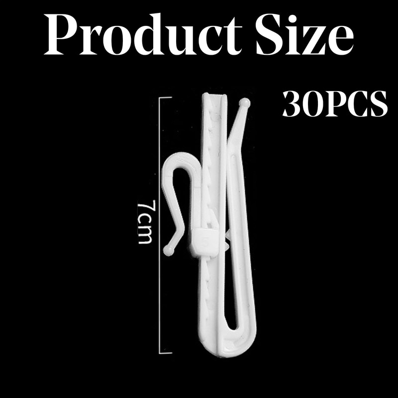 30 Pcs Adjustable Curtain Hooks for Drapes Depth Pinch Pleat