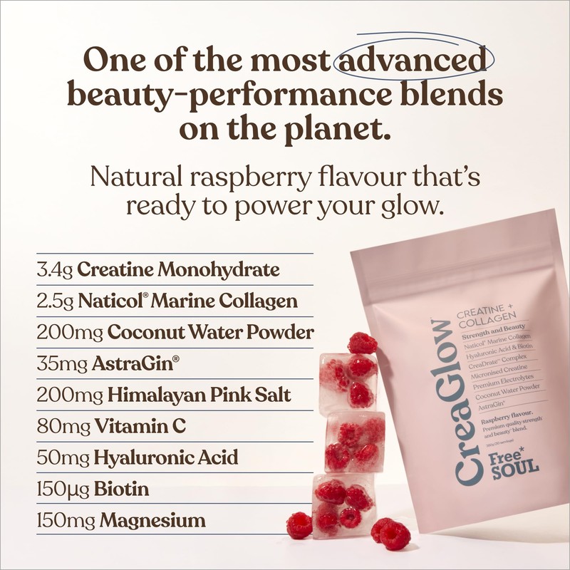 CreaGlow™ Naticol Marine Collagen + Creatine Monohydrate + Electrolytes Powder