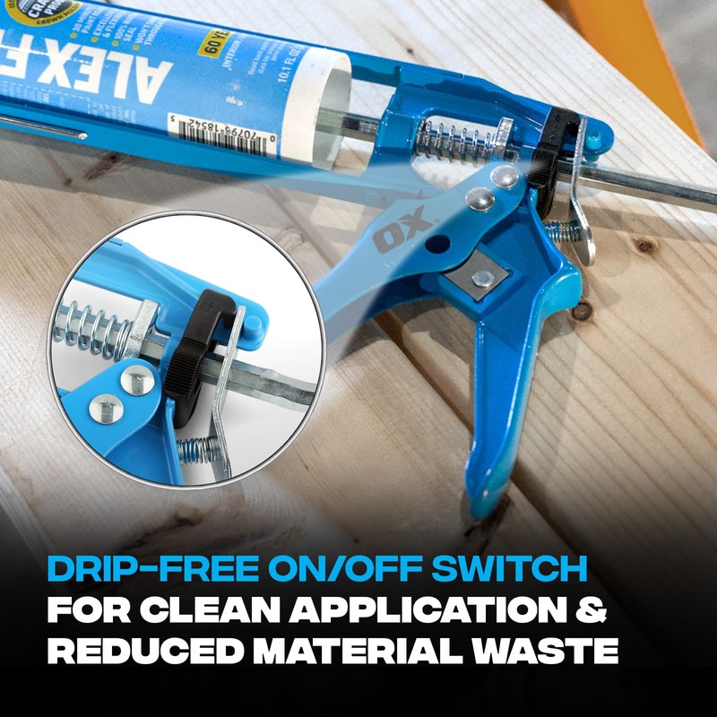 OX10-Ounce Skeleton Caulk Gun | 10:1 Thrust Ratio OX-T046206