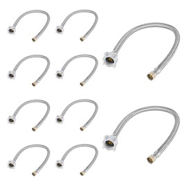 10 Pack Foskan 20-Inch Braided Toliet Hose,3/8" Comp x 7/8" Ballcock,Stainless Steel Water Supply Line for Toilet Hose Replacement（20" Length）