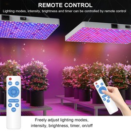 Remote Control LED Grow Light, 100 Watt Dimmable Full Spectrum Plant Light, 3 Lighting Modes Grow Lights for Indoor Plants Seed Starting Seedlings Vegetable, Hanging Growing Lamp for 2x2/3x3 Grow Tent