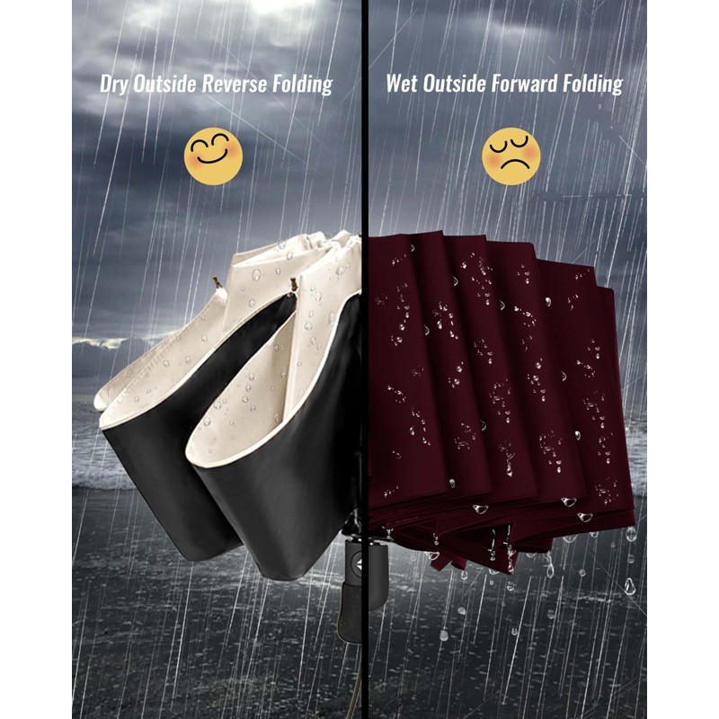 Chakipee Windproof Automatic Umbrellas, Lightweight Portable Umbrellas for Travel, Robust