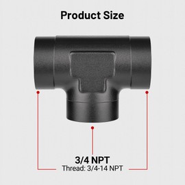 EVIL ENERGY 3/4 NPT Female Tee Fitting Adapter T Union Aluminum Black