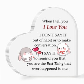 Acrylic Plaques Couples Wife Husband Valentine's Day Present Birthday Engagement Heart Sign Girlfriend Boyfriend Thank You Soulmate Wedding Anniversary Christmas Souvenirs (I Love You)