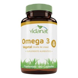 Omega 3 Vegetal (aceite De Linaza) 180 Cáps Vidanat Vegano Sabor Sin sabor                                                                            