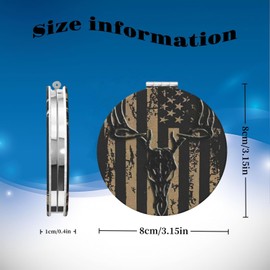 KWSAAHU Double-Sided Pocket Compact Mini Makeup Mirrors 1x, 2X Magnifying Mirror Portable Foldable Round Small Purse Mirror Suitable Daily Party Travel for Man Woman - Retro Flag Elk