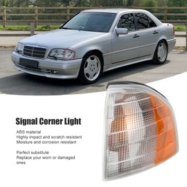 Front Signal Corner Light, Front Car Cornering Light Corner Signal Lamp Replacement for W202 1993–2001 US Standard Dual Color Automotive Lighting Assemblies(Left 2028260943)