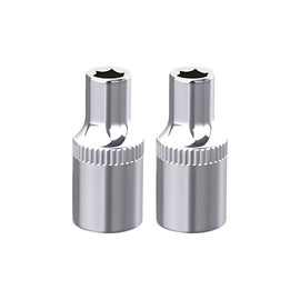 2 Pcs 1/4-Inch Drive 6-Point Shallow Socket, Ratchet Set for Home DIY, Daily Maintenance, Industrial Decoration (5x25mm)