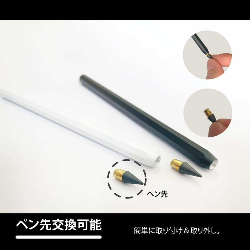 I.S. IMPC-BK Metal Pencil, Aluminum Octagon Axis, Black