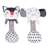 2pcs Baby Hand Rattle Toys Cartoon Stuffed Animal Shaped PP