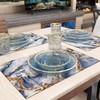 MARBLELIZED - Washable American Placemats, Lilac Marble Effect Fabric Placemats,