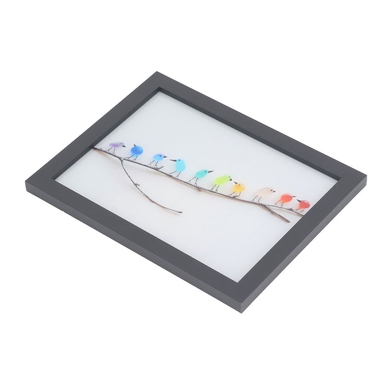 Photo Frame Black Decorative Rugged Multifunctional Sea Glass Birds Picture