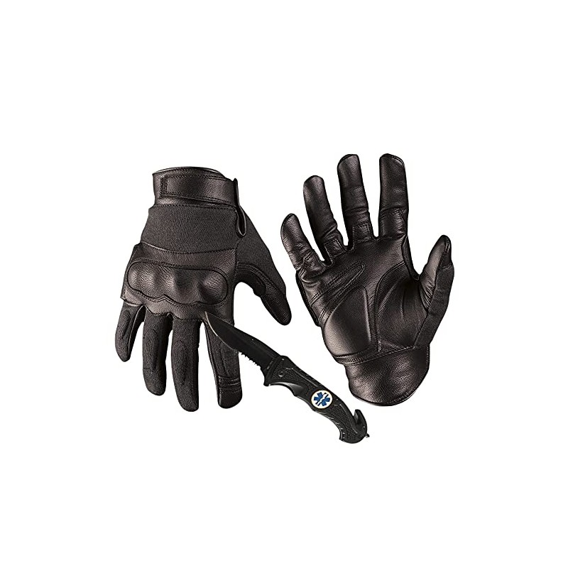 Mil-Tec Men's Gloves Leather / Kevlar Black size S