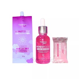 Transformed Skin Honest Glow GLASS SKIN TRIO - ( Sunscreen | Serum | Soap 125g )