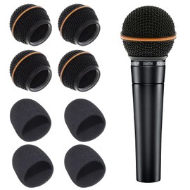 Pop Filter, Premium Microphone Set for S Series - Includes 4 Microphone Heads and 4 Inner Foam Covers - Compatible with S Series SM58, SM58S, SM58LC, SA-M30, SV100 - Ideal for Microphone Replacement