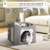 Casa para Gatos Plegable LovePaws Gris, con Rascador y Cojín