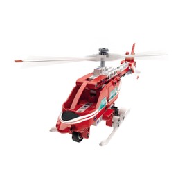 CLEMENTONI - Mechanics Lab Fire Brigade Helicopter, Construction Set Helicopter with App from 8 Years (55437)