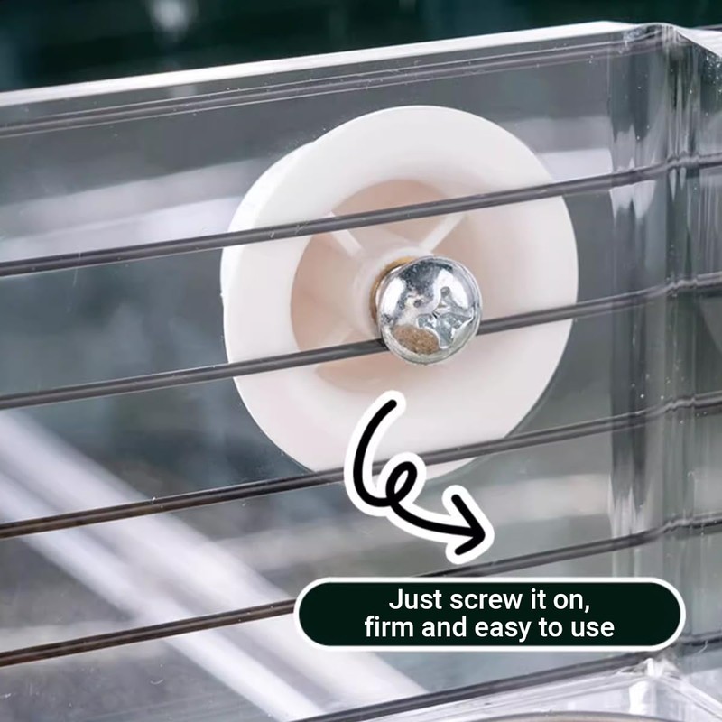 AIMALL Parrot Acrylic Stainless Steel Food Basin Box, Anti-Scattering Feeder