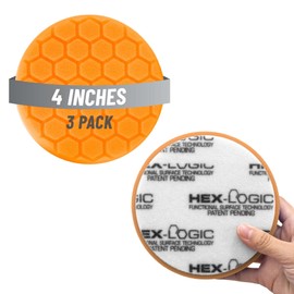 Chemical Guys Hex-Logic Medium Cut Polishing Pad Orange (4 Inch) (3 Pack) – Foam Correction Pads for Swirl Removal & Light Defect Restoration