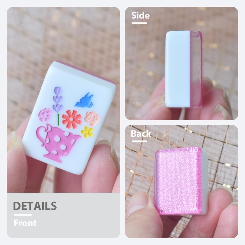 HYZYey Mahjong Tile Set 160 Acrylic Engraved American Mahjong Sets