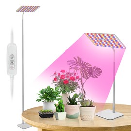 BESTVA BESTVA 18W Grow Lights for Indoor Plants with Stand, Full Spectrum LED Plant Light for Indoor Plants,12-59 Inches Height Adjustable Growing Lamp with Auto On/Off Timer 4H/8H/12H, 4 Dimmable Brightnes