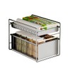 2-Tier Stainless Steel Pull Out Cabinet Organizer, Soft Close Damping