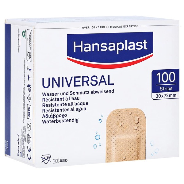 Hansaplast, 01215263 Universal Strips Waterres.30 x 72 mm