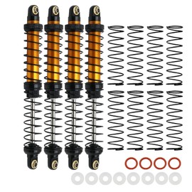 RXZIXYL 4-Pack Front Rear RC Shock Absorber 70mm 80mm 90mm 100mm 110mm 120mm Adjustable Assembled Spring Damper Axial SCX10 Oil Damper for 1/10 RC Crawler Car AXI03007 RBX10 D90 TRX4…