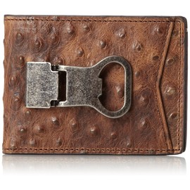 Nocona Belt Co. Double Bifold Money Clip Ostrich, Brown