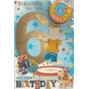6th Birthday Card with Badge, Especially For You Design, Trampoline