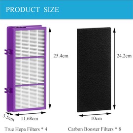 HAPF300AP-Allergen Performance Plus Filter Compatible with Holmes AER1 HAPF300AP-U4 and Bionaire air Filters 4 HEPA + 8 Carbon Booster Filters Fit Perfect HAPF300AP Filter Accessories (Purple)