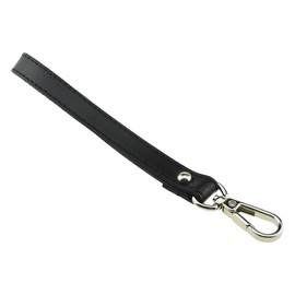 HAHIYO 6.9inch Length Smooth Leather Wristlet Strap Hold Weight Strong Connection Secure Clip Prevent Drop Lanyard Black Genuine Leather Silver Clasp 1 PCS for Purse Clutch Wallet Cellphone Case